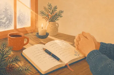 Morning Prayer Journal with Evergreen Sprigs