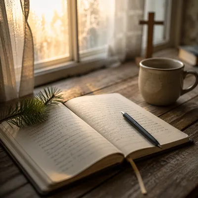 Morning Prayer Journal with Evergreen Sprig
