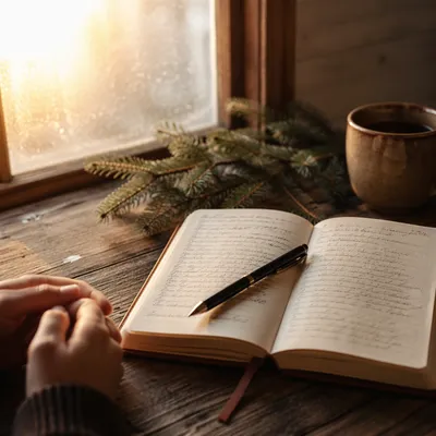 Morning Prayer Journal with Evergreen Sprig