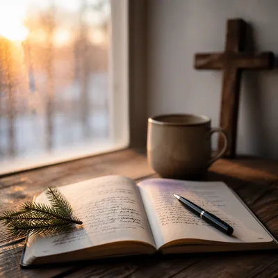 Morning Prayer Journal with Evergreen Sprig