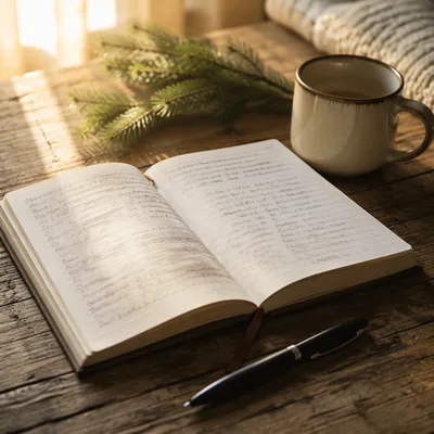 Morning Prayer Journal with Evergreen Sprig