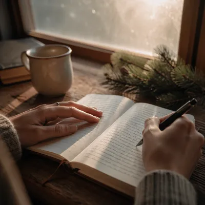 Morning Prayer Journal with Evergreen Sprig