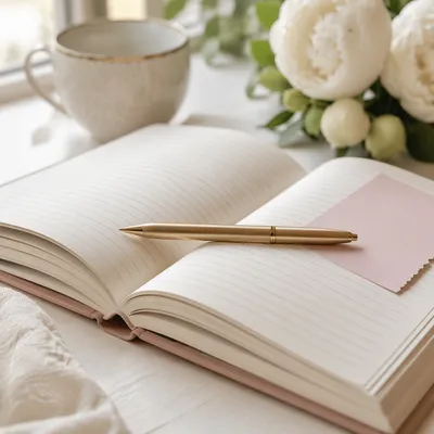 Morning Prayer Journal with Gold Pen