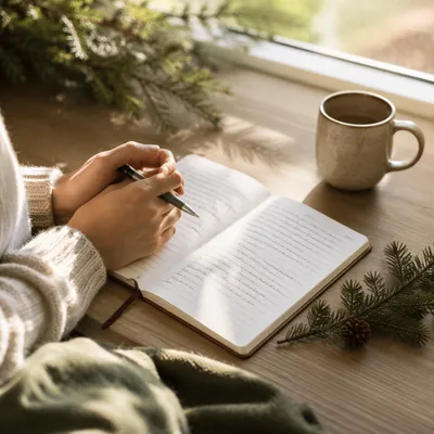 Morning Prayer Journal with Evergreen Sprig