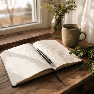 Morning Prayer Journal with Evergreen Sprigs
