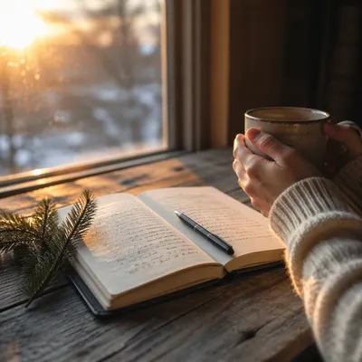 Morning Prayer Journal with Evergreen Sprig