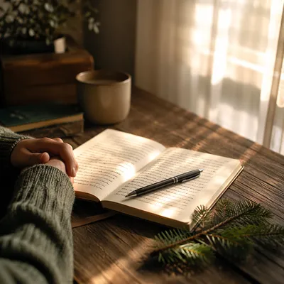Morning Prayer Journal with Evergreen Sprig