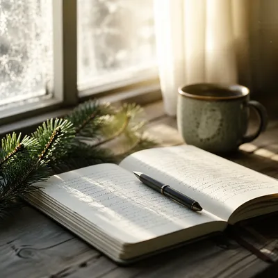 Morning Prayer Journal with Evergreen Sprig