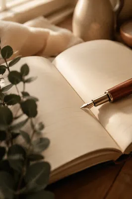 Morning Prayer Journal with Wooden Fountain Pen