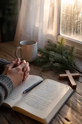 Morning Prayer Journal with Evergreen Sprigs