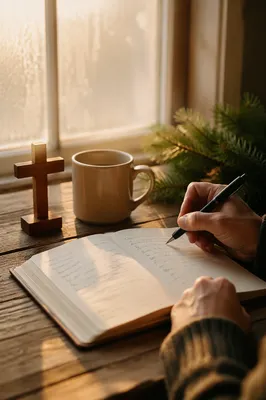Morning Prayer Journal with Evergreen Cross