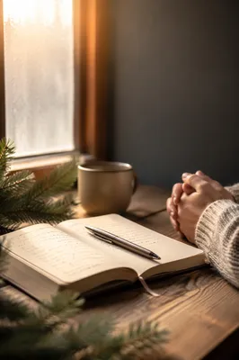 Morning Prayer Journal with Evergreen Sprigs