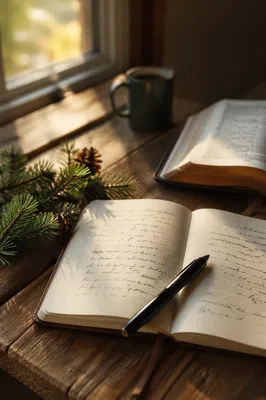 Morning Prayer Journal with Evergreen Sprig