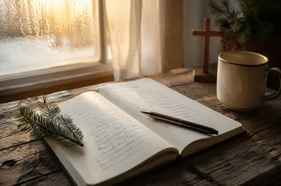 Morning Prayer Journal with Evergreen Sprig