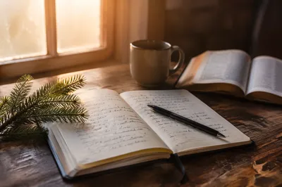 Morning Prayer Journal with Evergreen Sprig