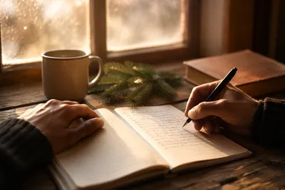 Morning Prayer Journal with Evergreen Sprig