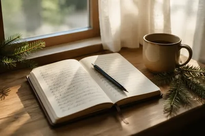 Morning Prayer Journal with Evergreen Sprigs