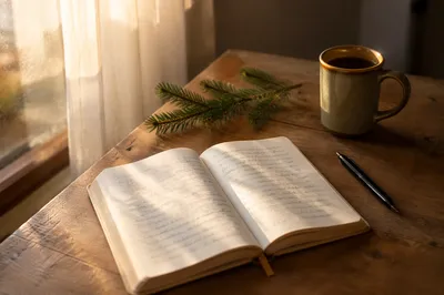 Morning Prayer Journal with Evergreen Sprig