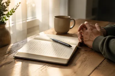 Morning Prayer Journal by Window Light