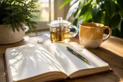 Morning Prayer Journal with Evergreen Light