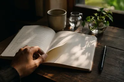 Quiet Morning Prayer Journal by Window