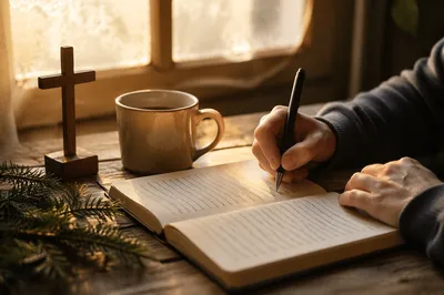 Morning Prayer Journal with Evergreen Sprigs