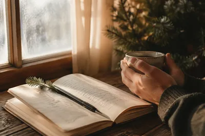 Morning Prayer Journal with Evergreen Sprigs