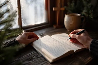 Morning Prayer Journal with Evergreen Light
