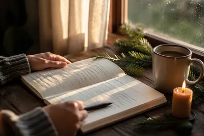 Morning Prayer Journal with Evergreen Sprigs