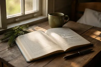 Morning Prayer Journal with Evergreen Sprig