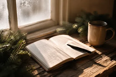 Morning Prayer Journal with Evergreen Sprigs