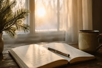 Morning Prayer Journal with Evergreen Sprig