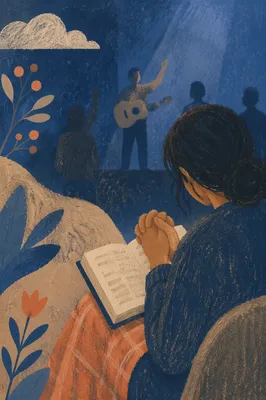 Praying Hands Over Open Bible