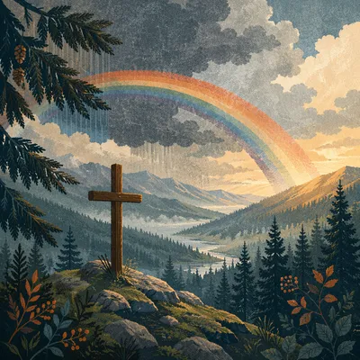 Evergreen Valley Rainbow After Storm
