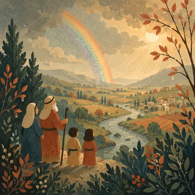 Rainbow Over Evergreen Valley After Storm