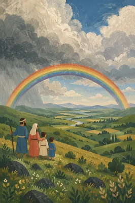 Rainbow Over Storm Washed Evergreen Valley