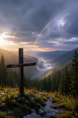 Rainbow Covenant Over Evergreen Valley Cross