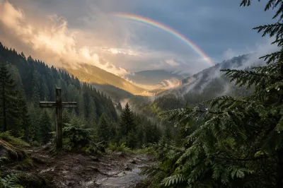 Rainbow of Hope Over Evergreen Valley
