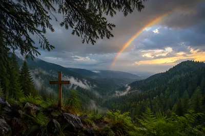 Rainbow of Hope Over Evergreen Valley