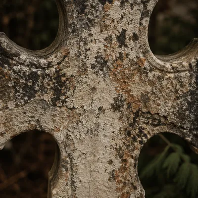 Weathered Stone Cross Macro Texture