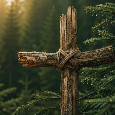 Rugged Cedar Cross in Evergreen Dawn