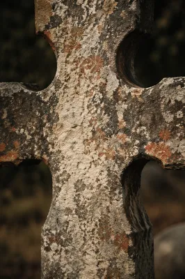 Weathered Stone Cross Macro Texture