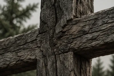 Rugged Wooden Cross Macro Texture