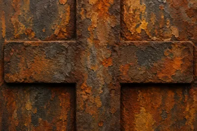 Rugged Rusted Cross Texture Close Up