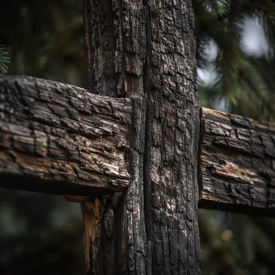 Rugged Weathered Cross Wood Texture
