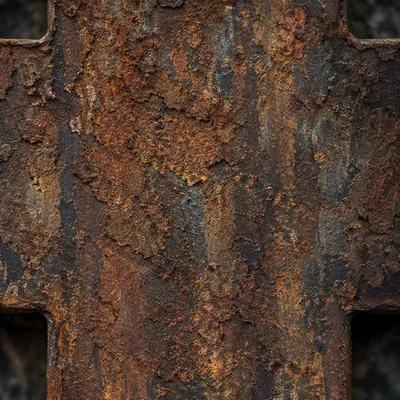 Weathered Iron Cross Macro Texture