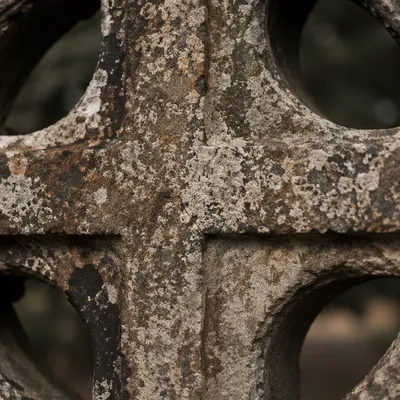 Weathered Stone Cross Macro Texture