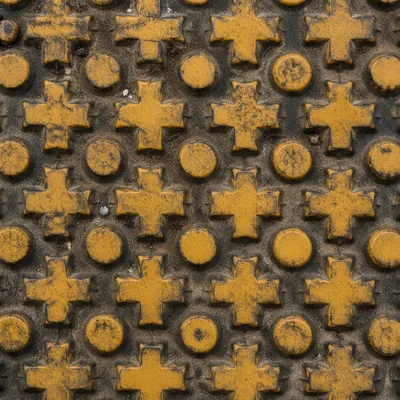 Rugged Cross Pattern Yellow Rubber Texture