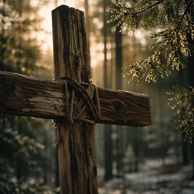 Rugged Cedar Cross in Evergreen Dawn