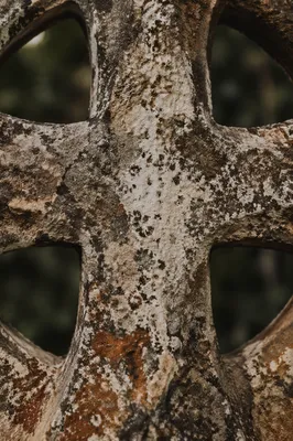Weathered Stone Cross Macro Texture